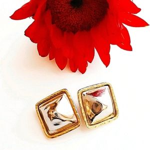 Chunky Vintage 80's Statement Clip On Earrings